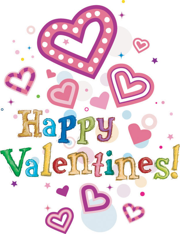 free vector Happy valentine day wordart vector
